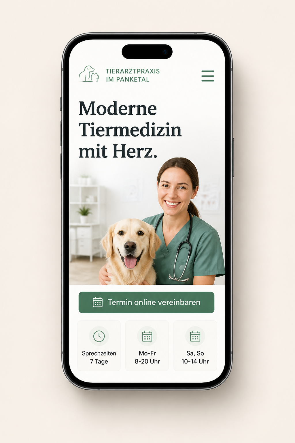 Mobile Ansicht der neuen Praxis-Website