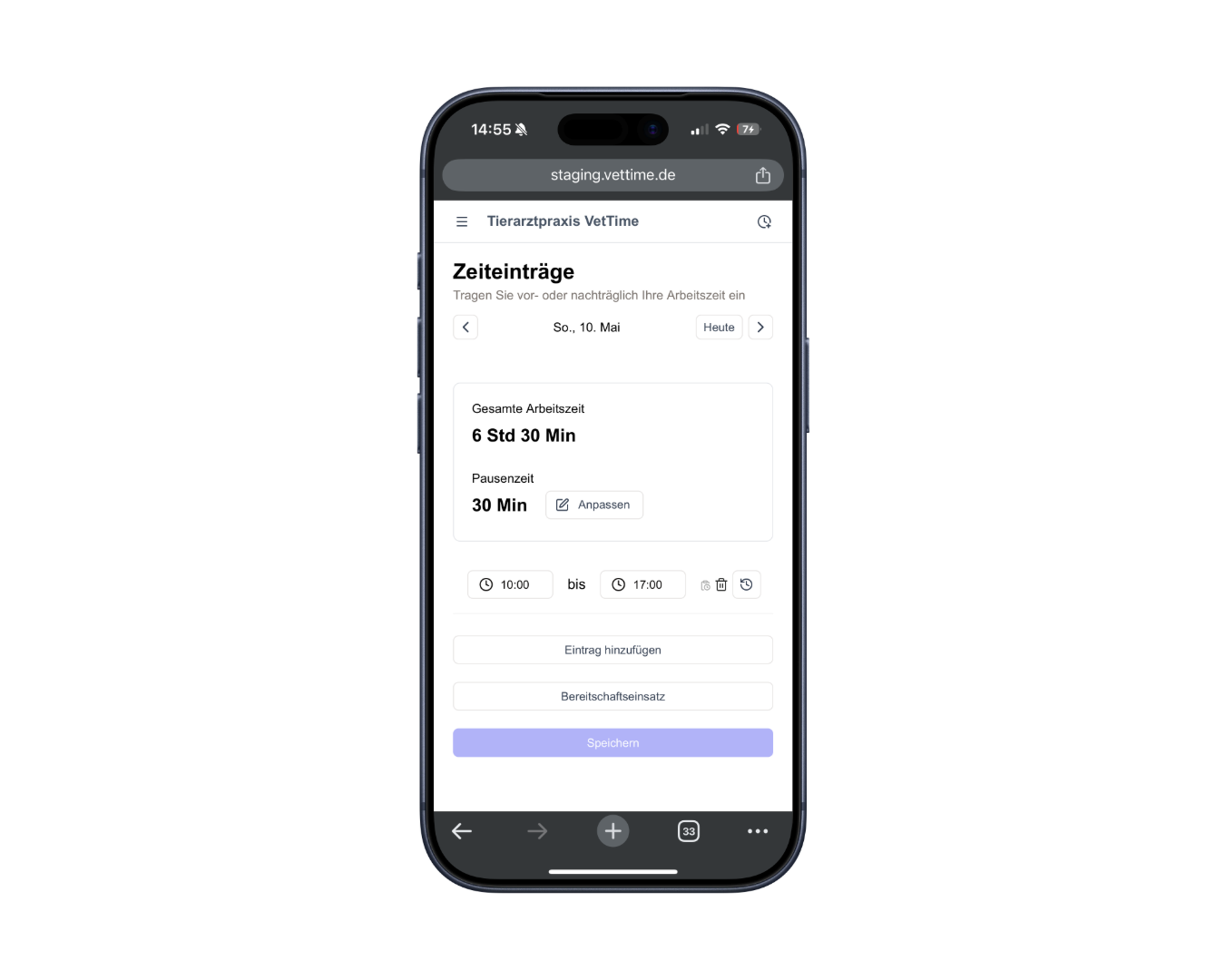 Zeiterfassung am Smartphone